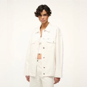 STAUD Women's White Jean Jacket